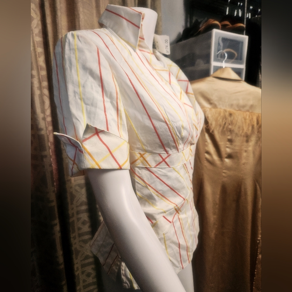 Vintage Kay Unger Beautifully Tailored Collared Blouse Size 4